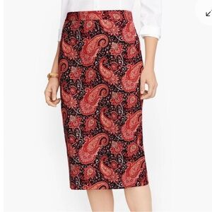 Talbots paisley pencil skirt